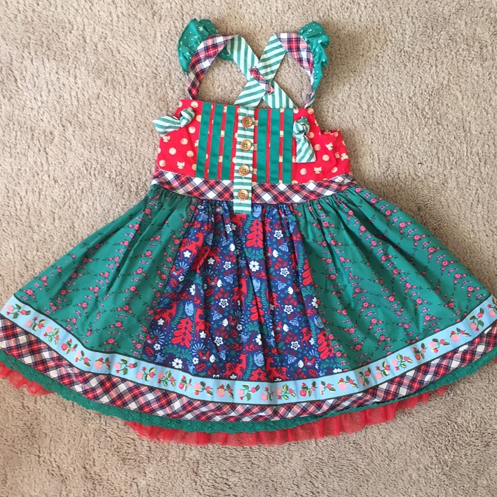 Size 4 Matilda Jane Christmas knot dress